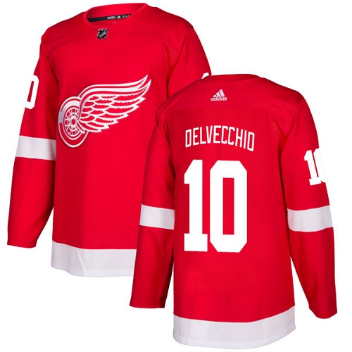 Adidas Men Detroit Red Wings #10 Alex Delvecchio Red Home Authentic Stitched NHL Jersey->detroit red wings->NHL Jersey